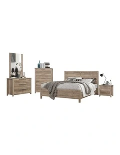 MDF Structure Bedroom Suite of 5 Piece in Double Oak