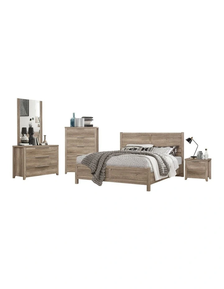 MDF Structure Bedroom Suite of 5 Piece in Double Oak image 1