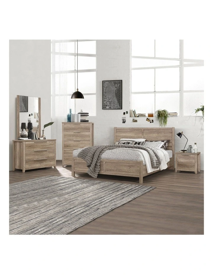 MDF Structure Bedroom Suite of 5 Piece in Double Oak image 2