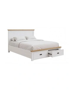 Sturdy Construction Storage Drawers King Bed Frame Miami in White