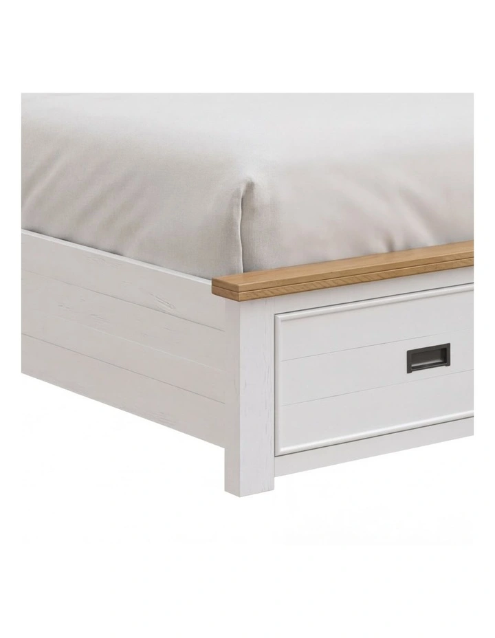 Sturdy Construction Storage Drawers King Bed Frame Miami in White image 5