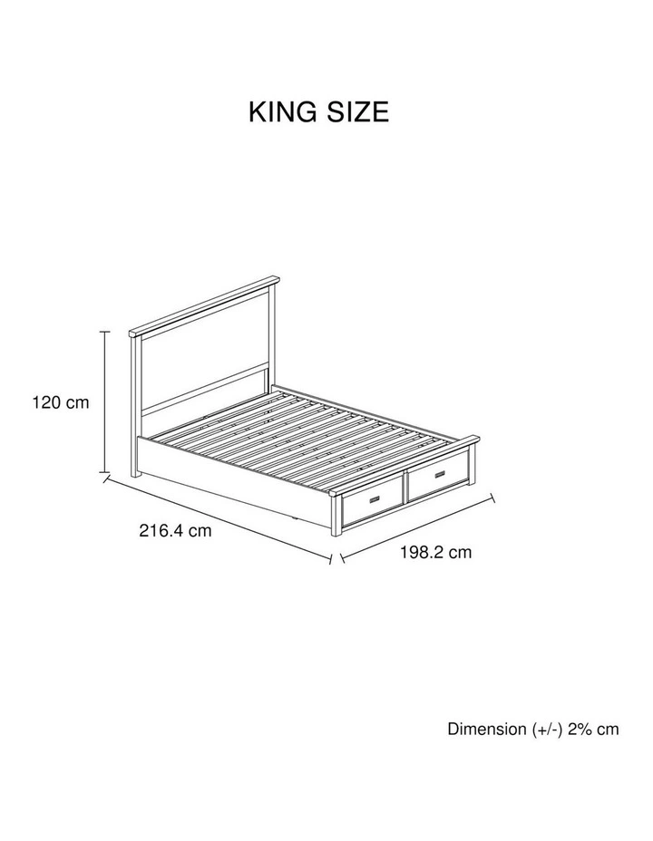 Sturdy Construction Storage Drawers King Bed Frame Miami in White image 7