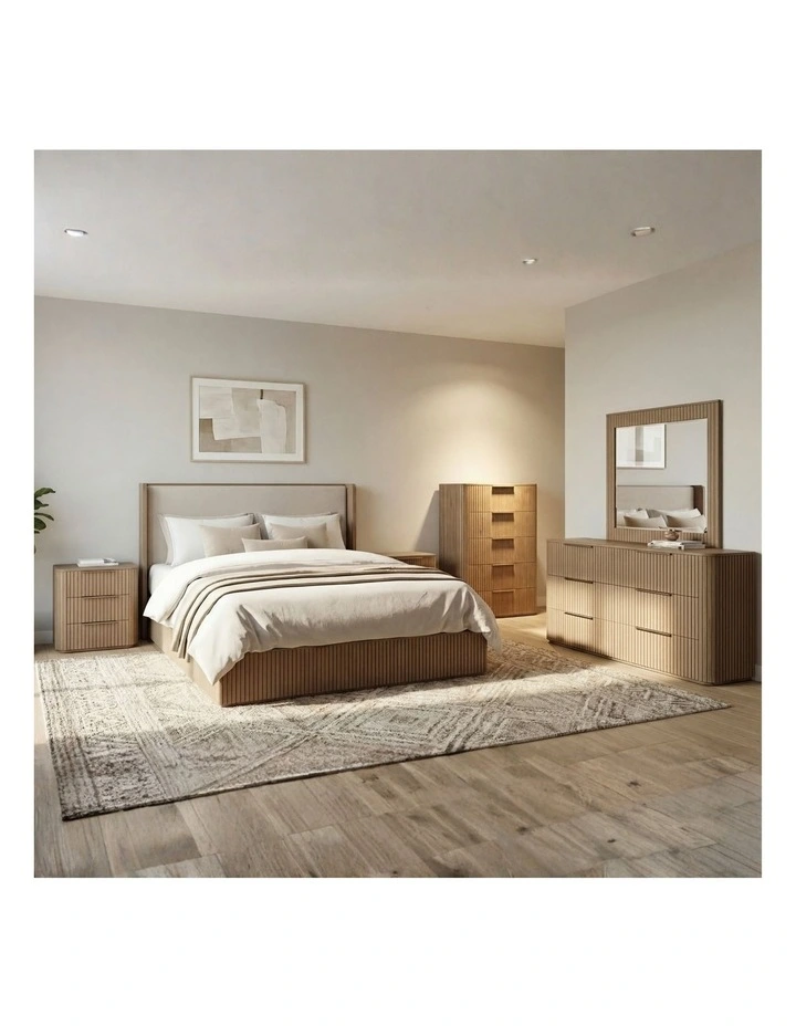 Dresser and TallboyQueen size Bedroom Suite of 5 Piece In Black Colour image 2