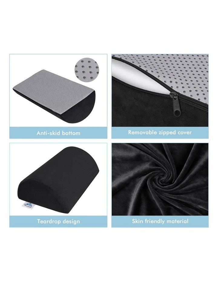 Foot Rest Stool Foot Pad Pillow Office Black image 6