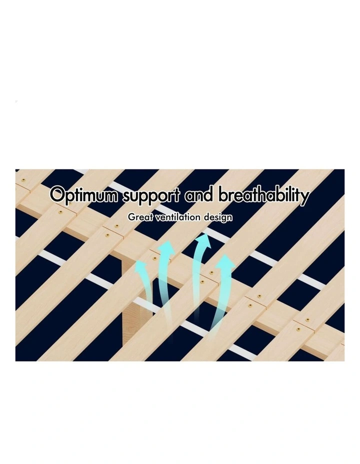 Bed Frame Wooden Double Size Mattress Base Platform Timber Oak DUBEM image 4