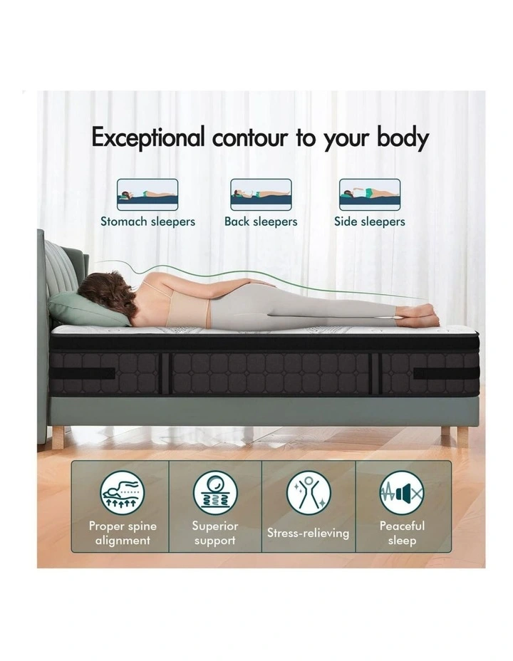 Mattress Single 26cm Bed Bonnell Spring Double-Sided Euro Top Firm image 7