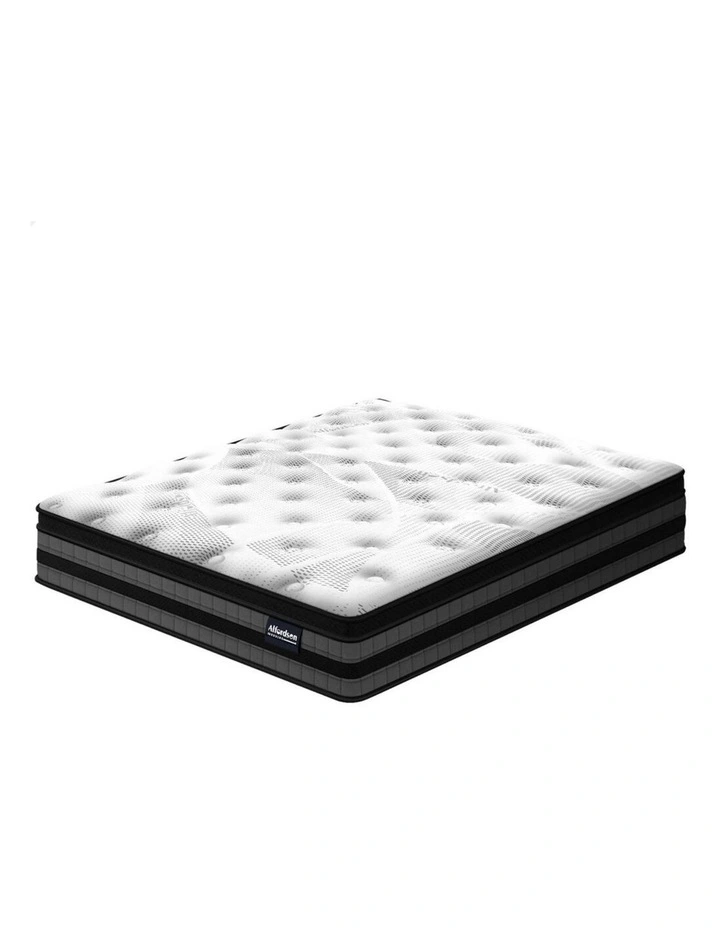 Mattress King Single Euro Top 22CM Bonnell Spring Medium Firm Bed image 1