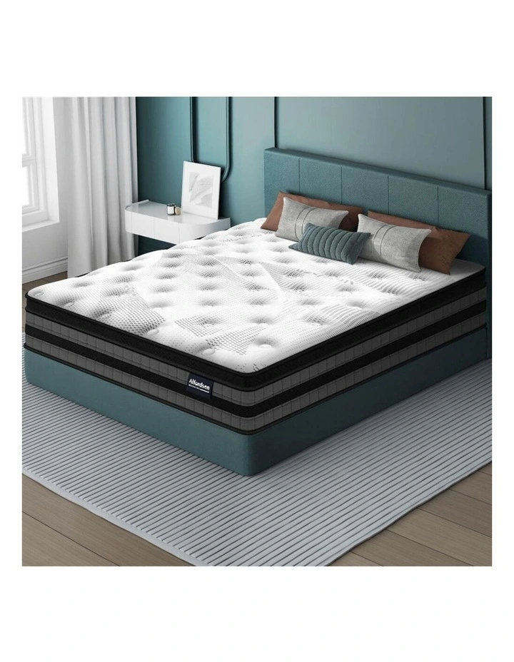 Mattress King Single Euro Top 22CM Bonnell Spring Medium Firm Bed image 3