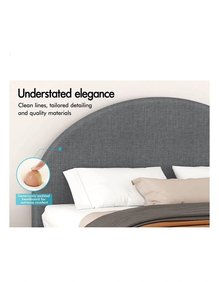 Bed Frame Queen Size Gas Lift Base With Storage Grey Fabric HOWELL image 3