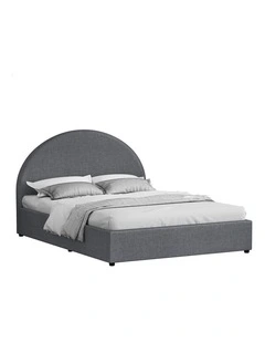 Bed Frame King Size Gas Lift Base With Storage Grey Fabric HOWELL