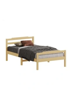 Bed Frame Wooden King Single Mattress Base Platform Timber Oak DUBEM