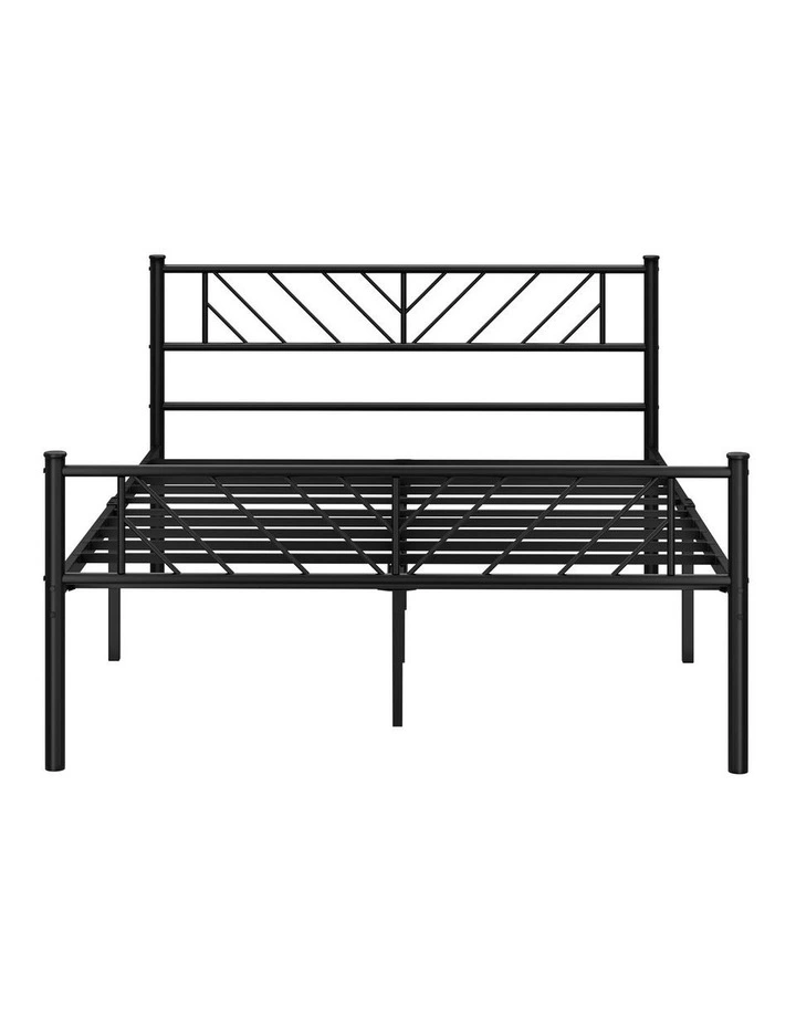 Oikiture Metal Bed Frame Double Size Bed Base Platform Black image 2