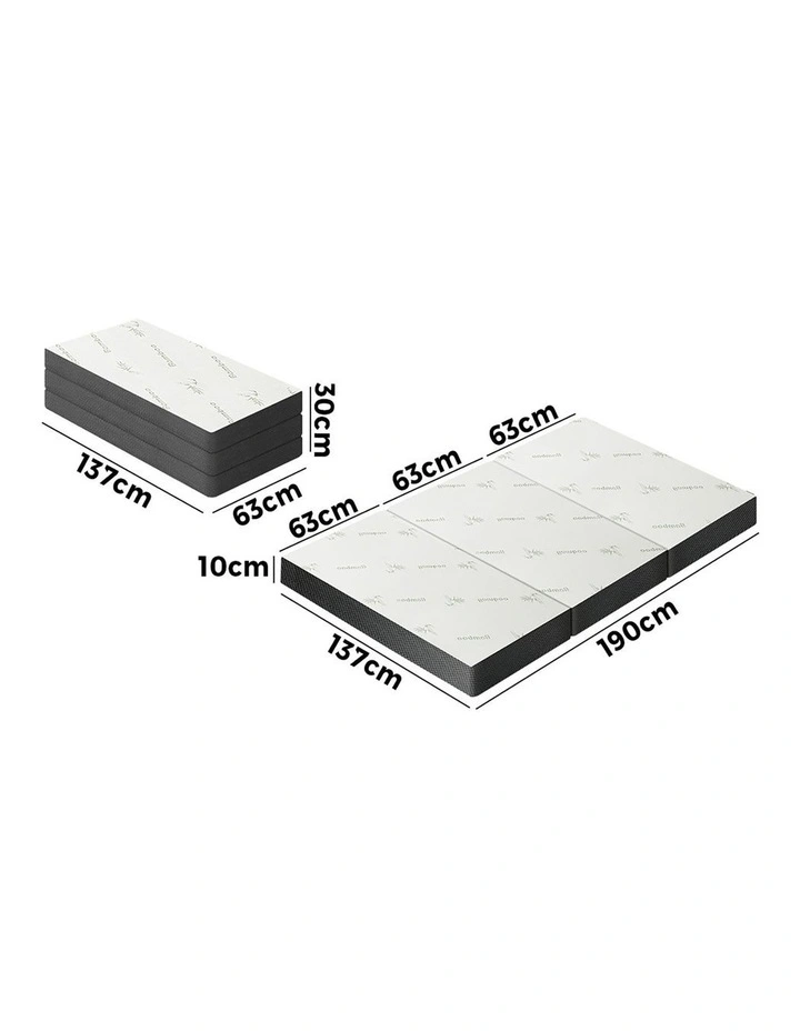 Bedra Folding Foam Mattress Bamboo Portable Sofa Bed Foldable Camping Mat Double image 3