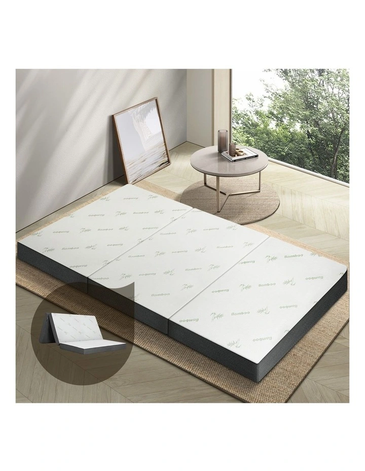 Bedra Folding Foam Mattress Bamboo Portable Sofa Bed Foldable Camping Mat Double image 4