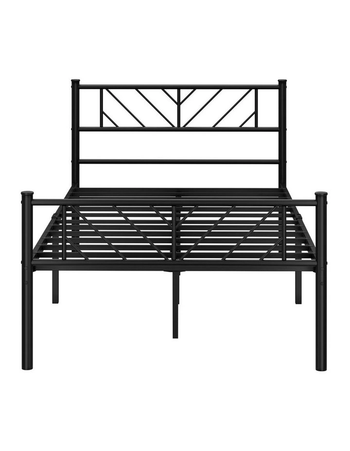 Oikiture Metal Bed Frame King Single Bed Base Platform Black image 2