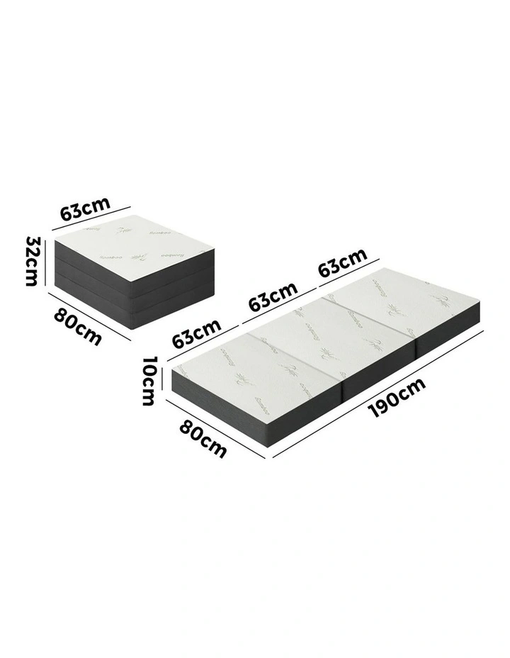 Bedra Folding Foam Mattress Bamboo Tri-fold Foldable Sleeping Camping Mat Single image 3
