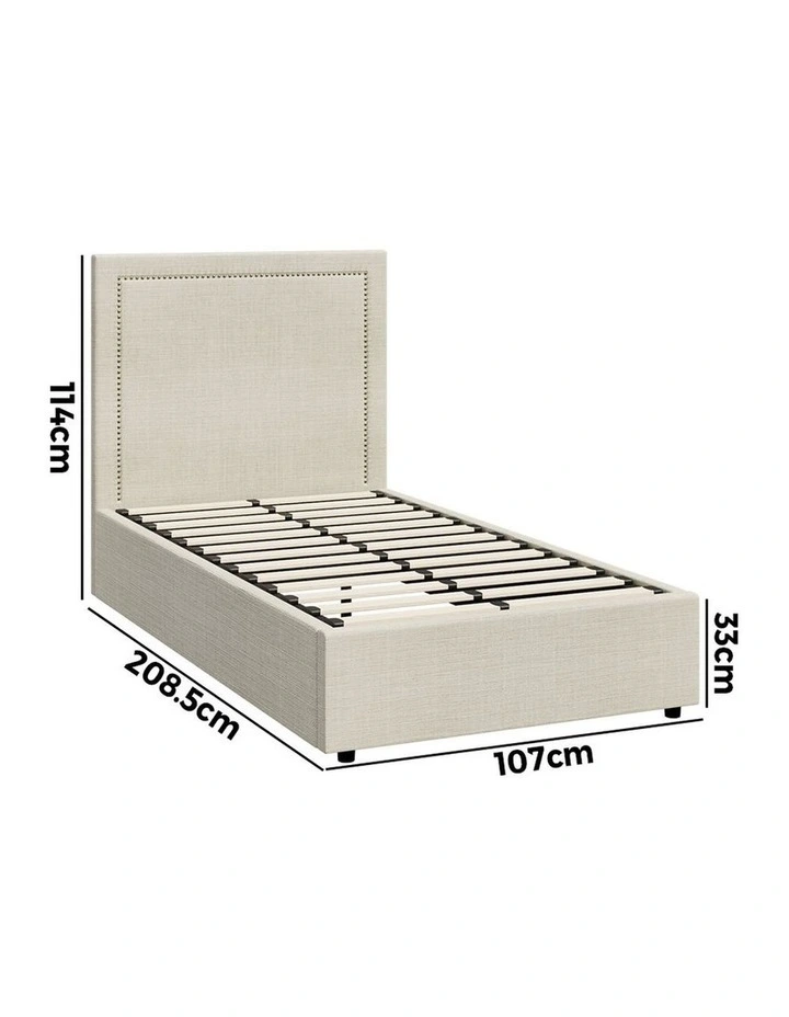 Oikiture Bed Frame King Single Gas Lift Base with Storage ADI image 3