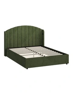 Oikiture Bed Frame Queen Size With Gas Lift Storage Usb Charging Velvet