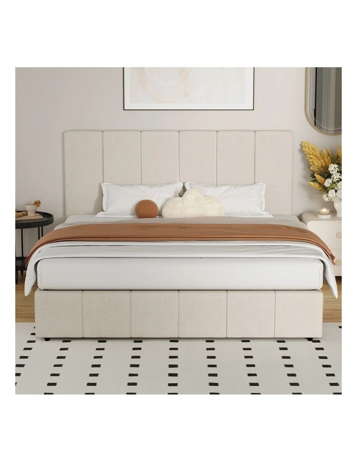 Oikiture Bed Frame Double Size Beds Platform Gas Lift Storage Base VISH image 5