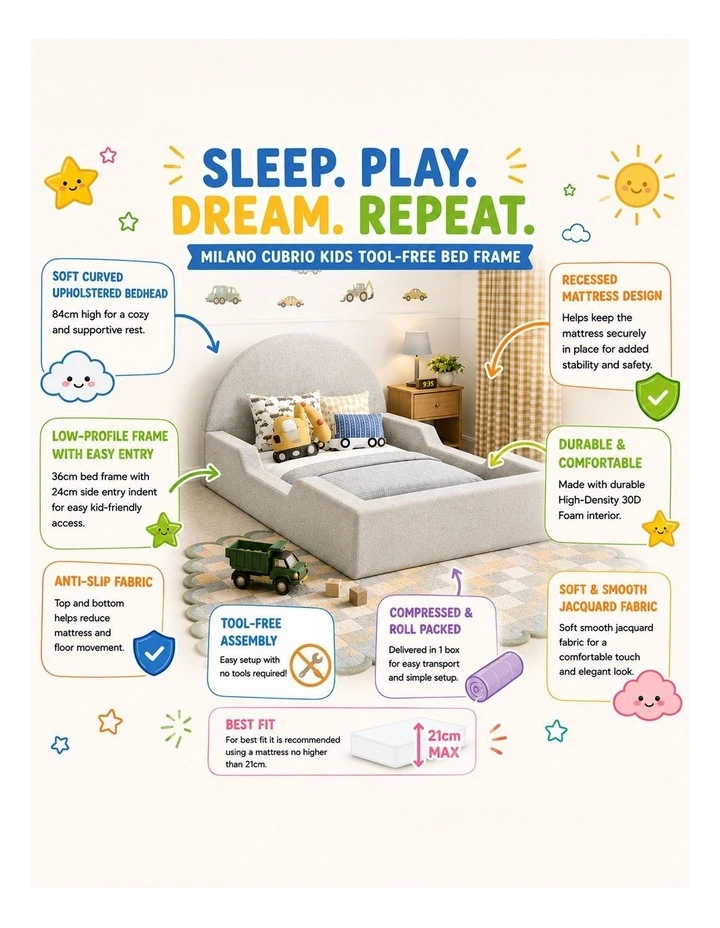 Cubrio Kids Tool Free Bed Frame image 2