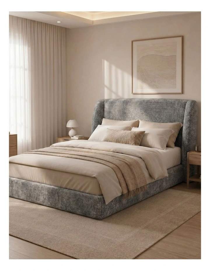 Urbana Luxe Tool Free Jacquard Bed Frame image 1