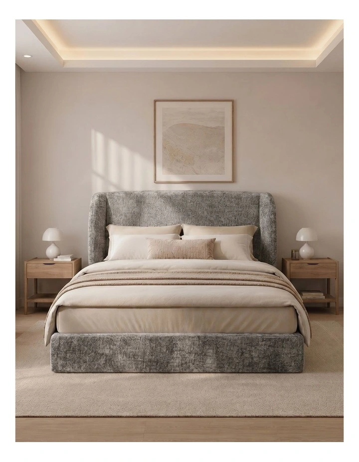 Urbana Luxe Tool Free Jacquard Bed Frame image 3