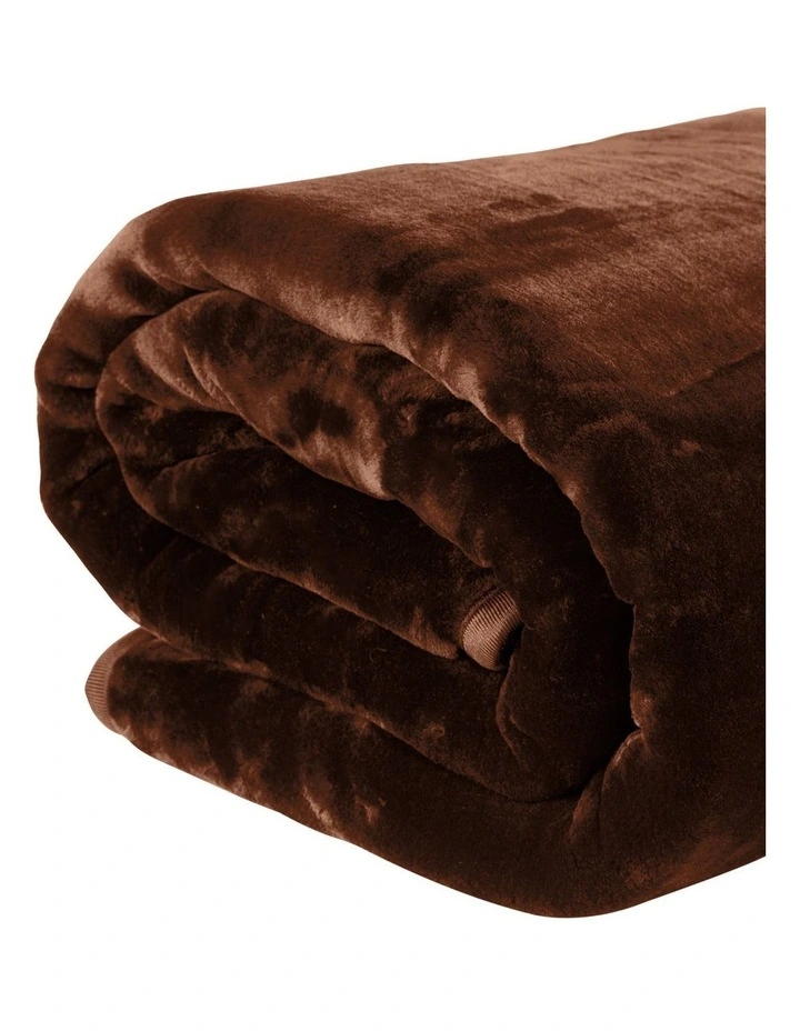 600-GSM Mink Blanket Queen Size Double-Sided Soft Plush Bed Faux Throw Rug Wine Chocolate image 5
