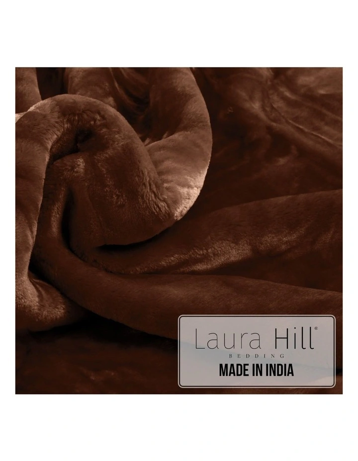 600-GSM Mink Blanket Queen Size Double-Sided Soft Plush Bed Faux Throw Rug Wine Chocolate image 7