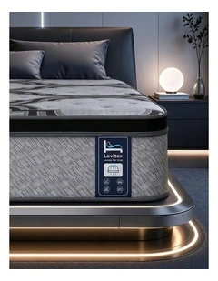Levitex King 34cm 5-Zone Pocket Spring Mattress, Latex Memory Foam Lumbar Shoulder Support