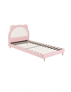Artiss King Single Pink Kids Bed Frame for Girls Bedroom Cute Animal Upholstered