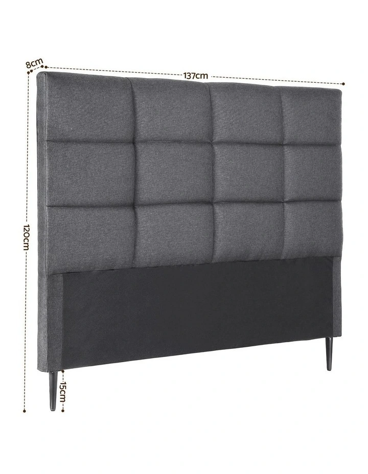 Artiss Bed Headboard Double Bedhead Linen Fabric Charcoal image 2