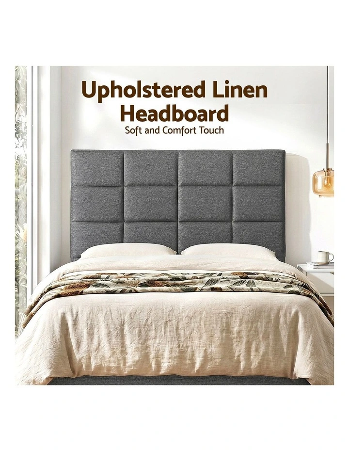 Artiss Bed Headboard Double Bedhead Linen Fabric Charcoal image 4
