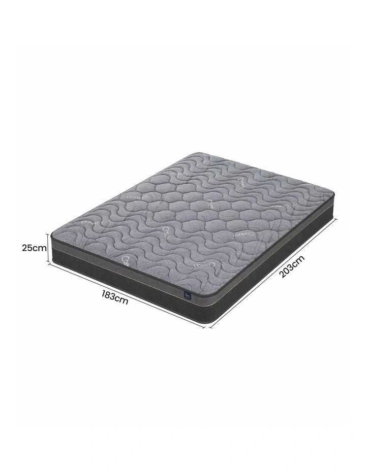 Levitex King 25cm Pocket Spring Mattress, Egg Crate Foam & Bamboo Charcoal Fabric image 3