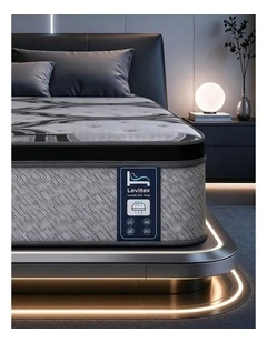 Levitex Double 34cm 5-Zone Pocket Spring Mattress, Latex Memory Foam Lumbar Shoulder Support