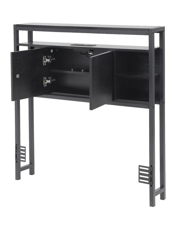 Artiss Bed Headboard King Single Storage Bedhead Charging Station Black image 2