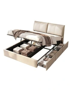 Artiss Queen Bed Frame Gas Lift Storage 3 Drawers Adjustable Headboard Platform Base