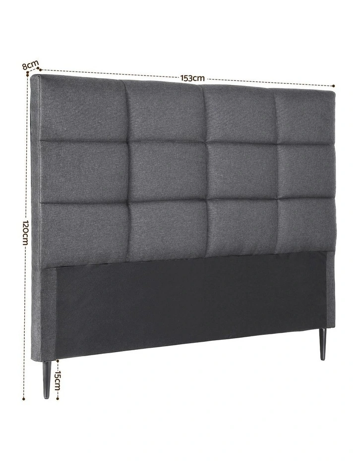Artiss Bed Headboard Queen Bedhead Linen Fabric Charcoal image 1