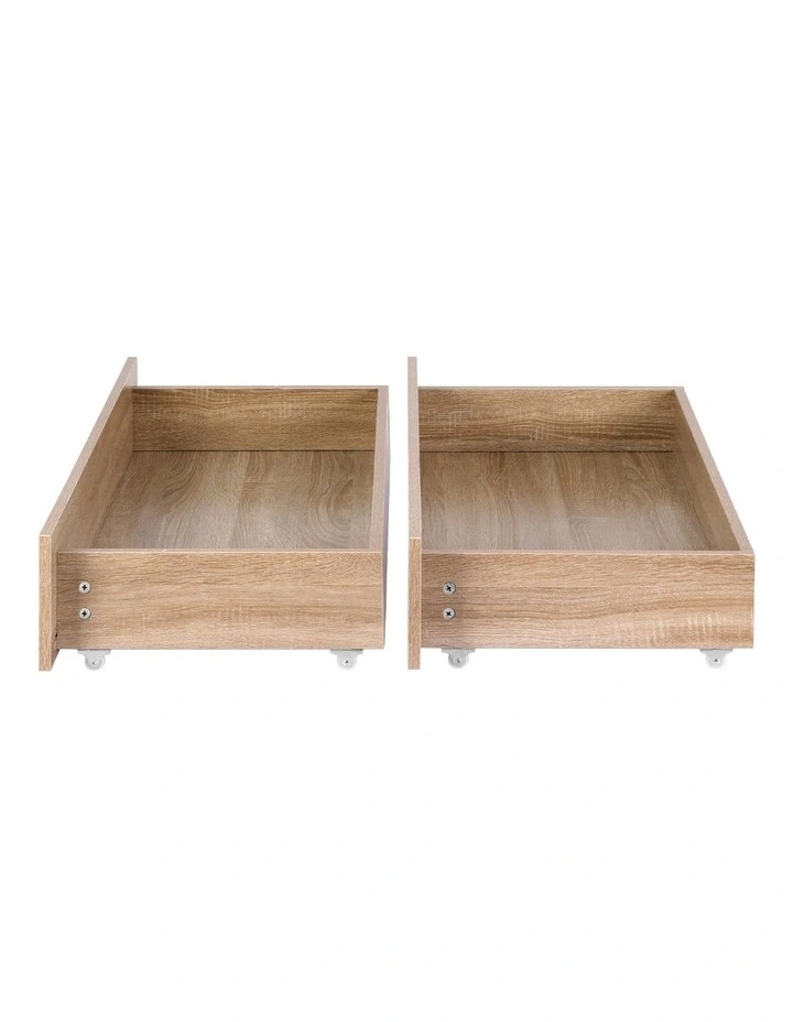 Under Bed Storage with Wheels Rolling Wooden Drawers King Single & Queen 2pcs image 3