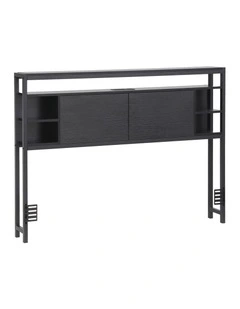 Artiss Bed Headboard Queen Storage Bedhead Charging Station Black