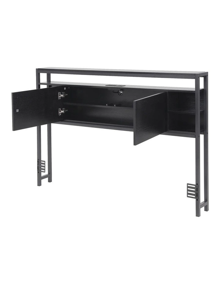 Artiss Bed Headboard Queen Storage Bedhead Charging Station Black image 2