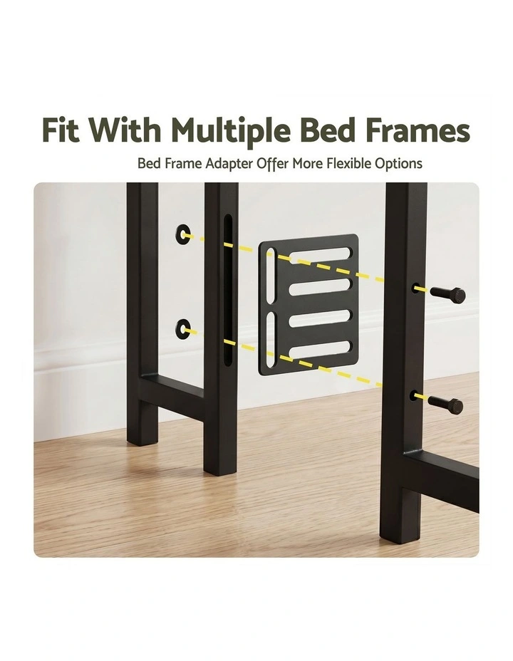 Artiss Bed Headboard Queen Storage Bedhead Charging Station Black image 5