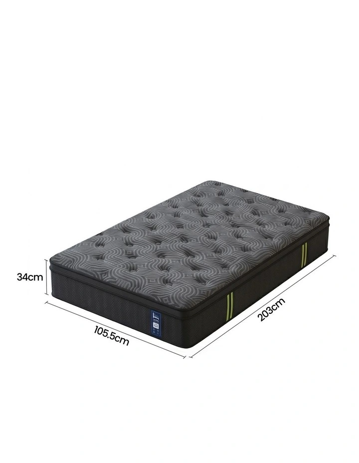 Levitex King Single 34cm 5-Zone Pocket Spring Mattress, Gel Memory Foam & Reinforced Edge Support image 4