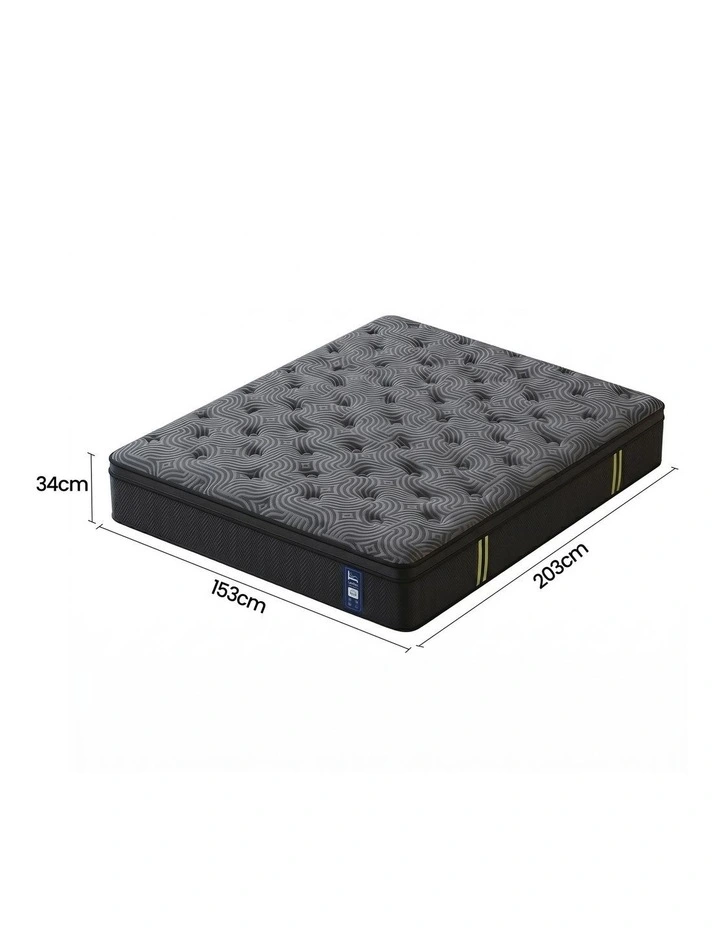 Levitex Queen 34cm 5-Zone Pocket Spring Mattress, Gel Memory Foam & Reinforced Edge Support image 4