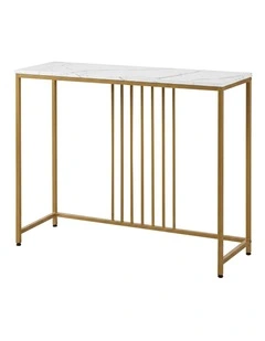 Levede Hallway Table Narrow Console Marble Effect Tabletop Adjustable Foot Pads