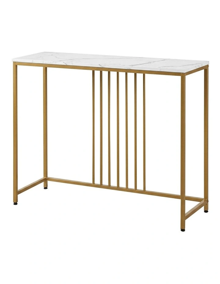 Levede Hallway Table Narrow Console Marble Effect Tabletop Adjustable Foot Pads image 1