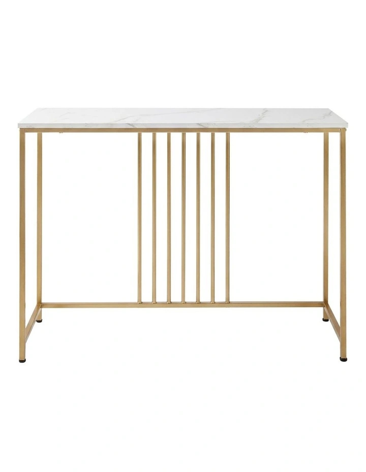 Levede Hallway Table Narrow Console Marble Effect Tabletop Adjustable Foot Pads image 2