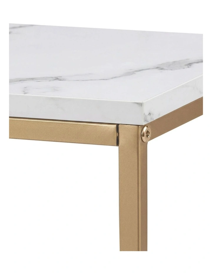 Levede Hallway Table Narrow Console Marble Effect Tabletop Adjustable Foot Pads image 4