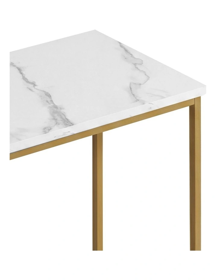 Levede Hallway Table Narrow Console Marble Effect Tabletop Adjustable Foot Pads image 5