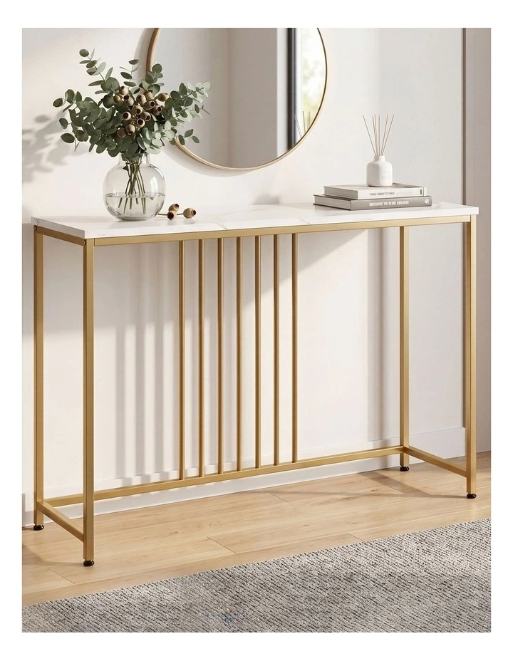 Levede Hallway Table Narrow Console Marble Effect Tabletop Adjustable Foot Pads image 7