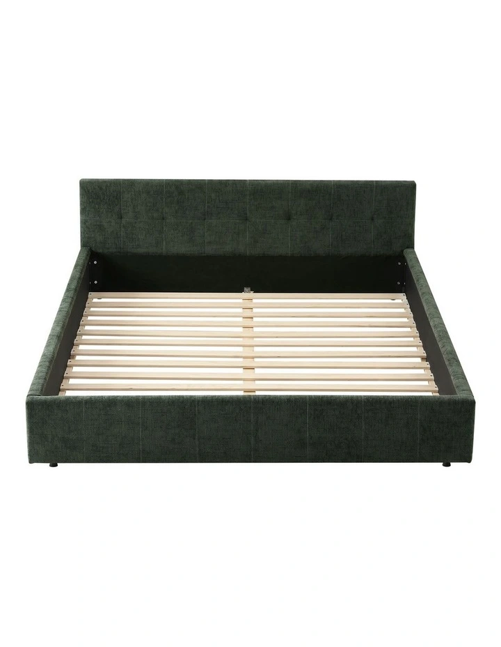 Artiss Queen Bed Frame Chenille Heavy Duty Platform Base Green 300kg Support No Box Spring Needed image 3